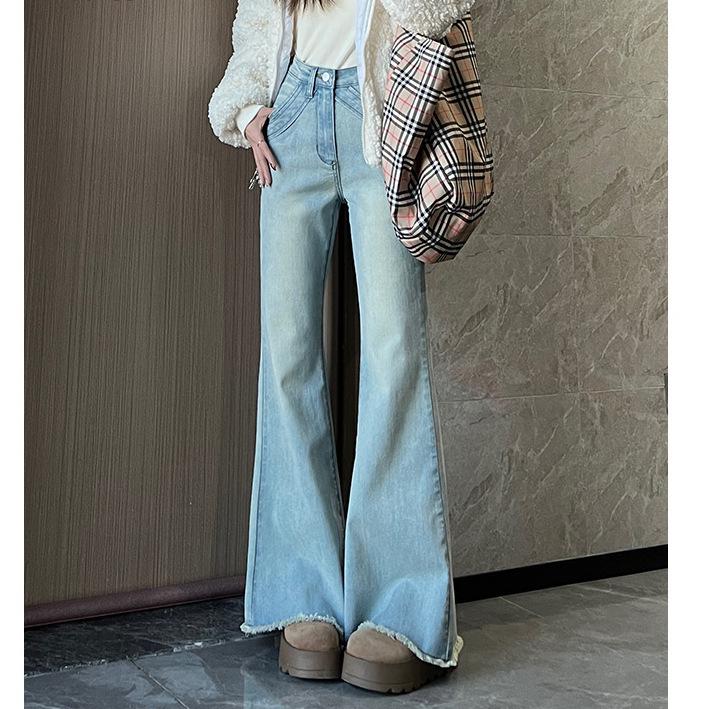 2025 A/W American Retro Petite Women's Slimming Micro Flare Denim Pants
