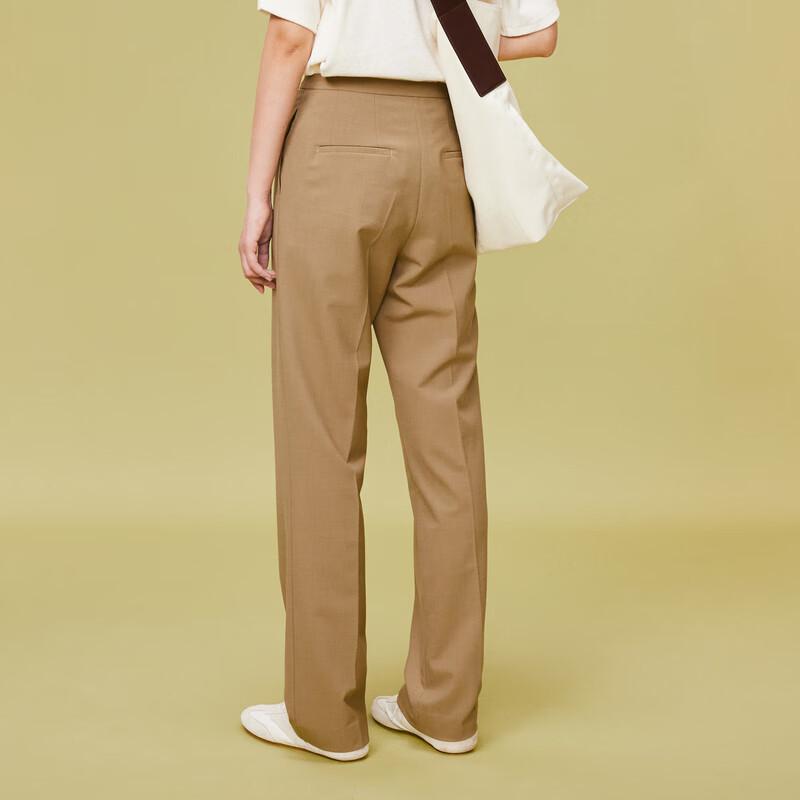 Less 2024 Spring Solid Casual Straight-Leg Trousers