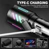 White Laser Most Powerful LED Flashlight Built-in Battery Shot Long 3000M Tactical Portable Lantern with Fluorescent Strip