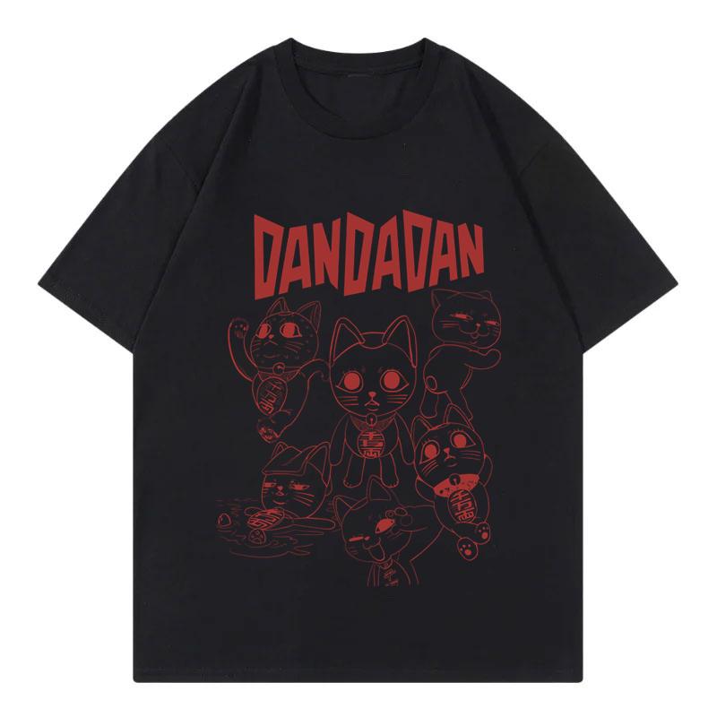 Dandadan Cat Anime Cute Funny Manga T-Shirt for Women Men Turbo Granny Unisex Tee Shirts Kawaii Graphic T Shirts Cotton Tshirts