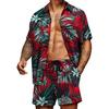 Spring and Summer Loose Beach Casual Men's Clothing Floral Print Fashion Top Shirt Set