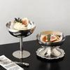BRStainless Steel Dessert Bowl Silver Tall Ice Cream Cup Dessert Tray Tableware Pudding Plate Milkshake Cup Metal BowlEY