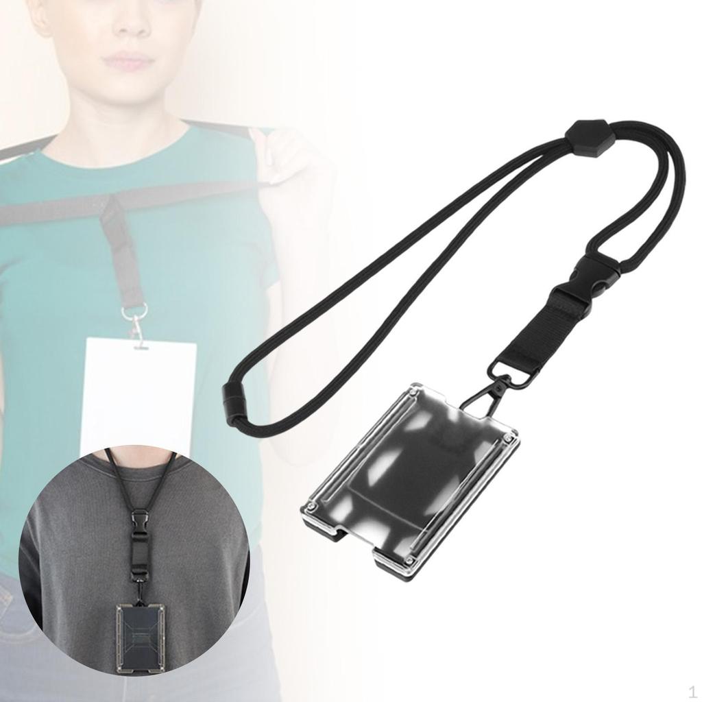 Badge Holder Hanging Card with Heavy Duty Breakaway Lanyard Protective Cover Work