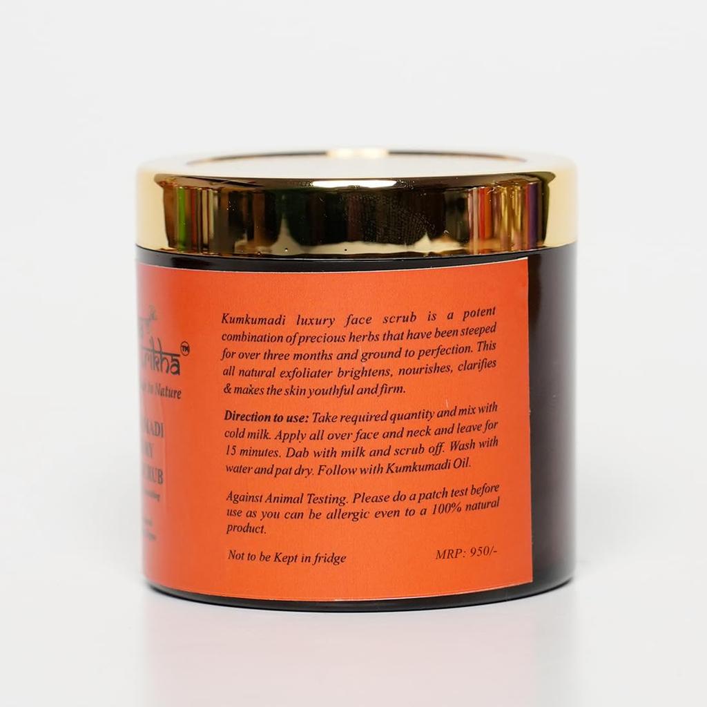 Suparna Trikha Kumkumadi Luxury Face Scrub with Kesar, Red Sandalwood & Ayurvedic Herbs - Herbal Exfoliator for Glowing, Brightened, Clarified &