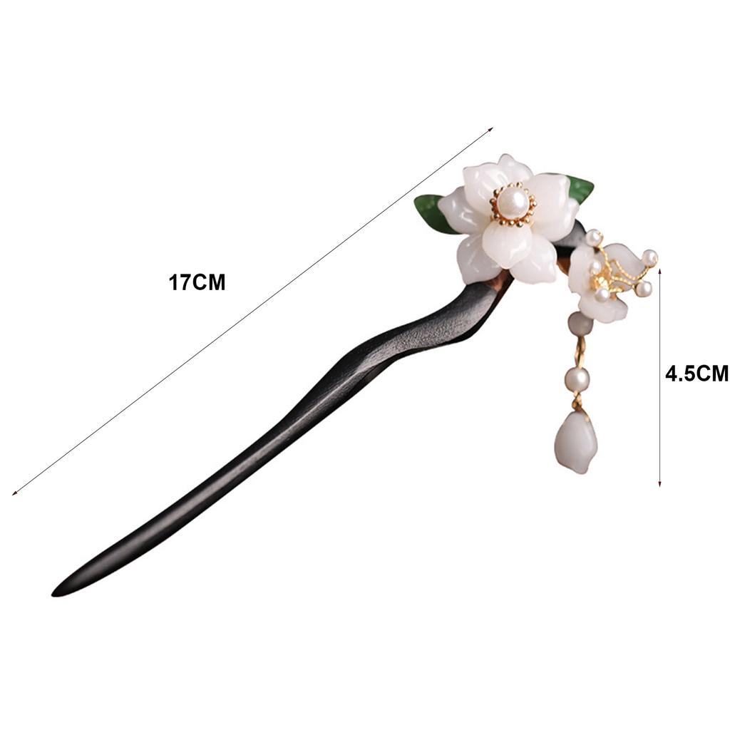 Chinese Style Hair Stick Hairpin Wooden Retro Ethnic Style Flower Hairpin for Hair DIY Accessory Hair Styling
