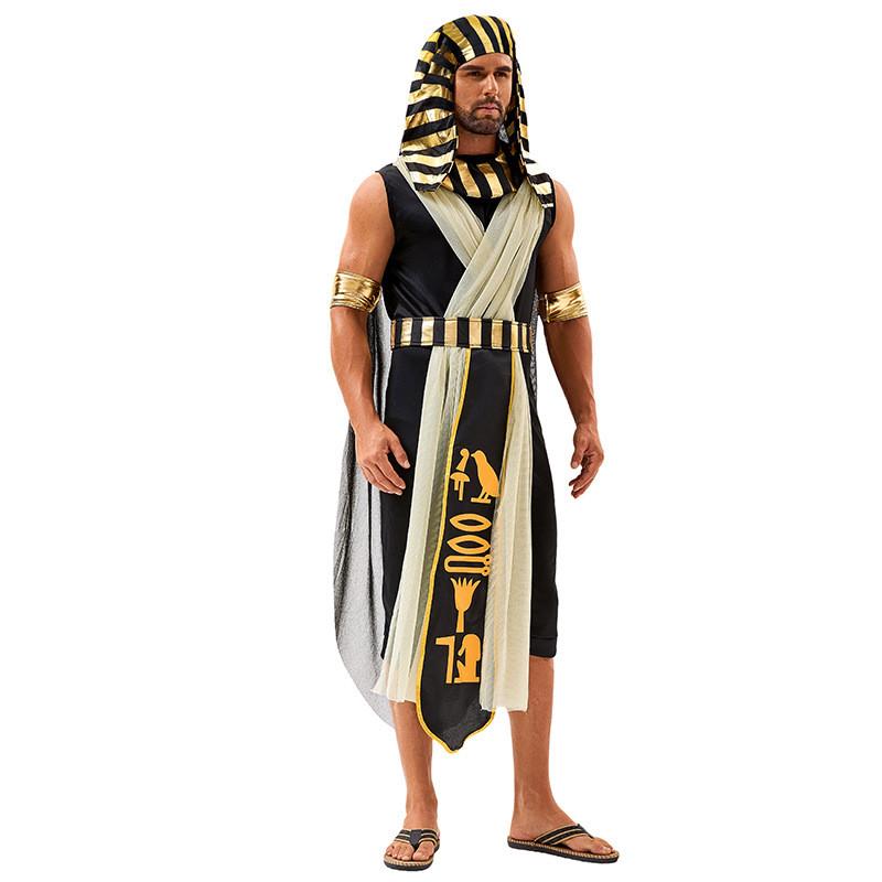 Egyptian Pharaoh Cleopatra Cosplay Costume With Polyester Fabric For Adults