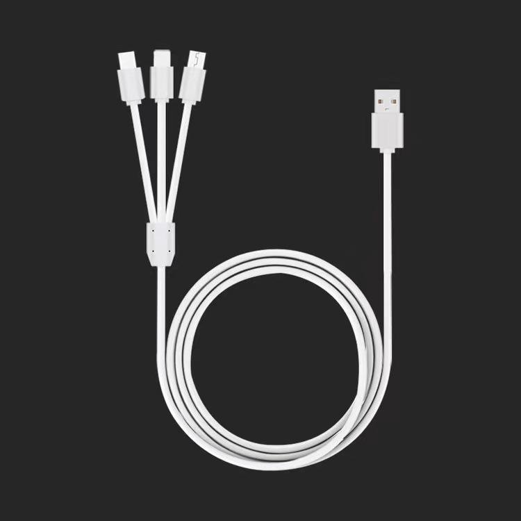 

Кабель для быстрой зарядки «три в одном» для устройств Apple, Type-C и Android — жидкий трехцветный дизайн 3-in-1, 1.2 meters белый