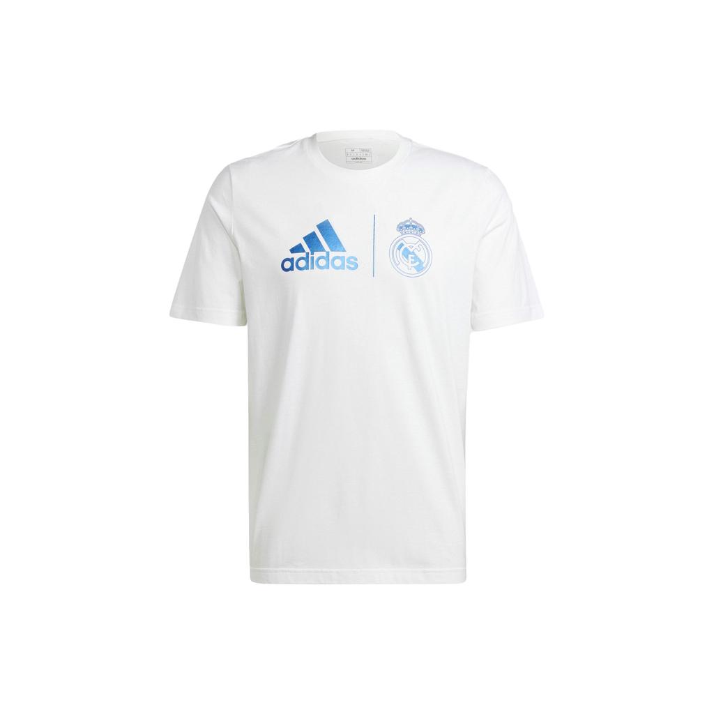 Adidas Ανδρικό T-shirt με Γραφικό Ρεάλ Μαδρίτης Αθλητικό Πολιτιστικό Στρογγυλή Λαιμόκοψη Κοντομάνικο Λευκό HT6463