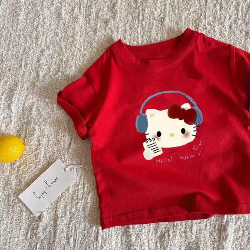 Summer Cotton Kids Cartoon Short Sleeve T Shirt Boys Girls Round Neck Top For Babies And Toddlers