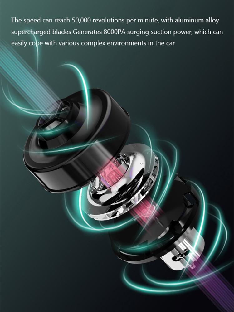 8000Pa Wireless Car Vacuum Cleaner Cordless Handheld Auto Vacuum Home & Car Dual Use Mini Vacuum Cleaner With Built-in Battrery