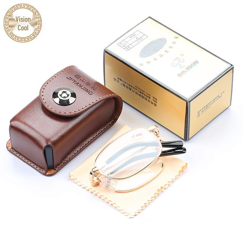 

Оригинальные складные очки для чтения Guilaohan Crystal, мужские и женские, высококачественный белый хрусталь, модель 898. +200