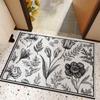 Entry Door Floral Silk Floor Mat Household Entrance Door Dirt Mat Outdoor Dirt Resistant Dust Removal Can Be Tailored Carpet