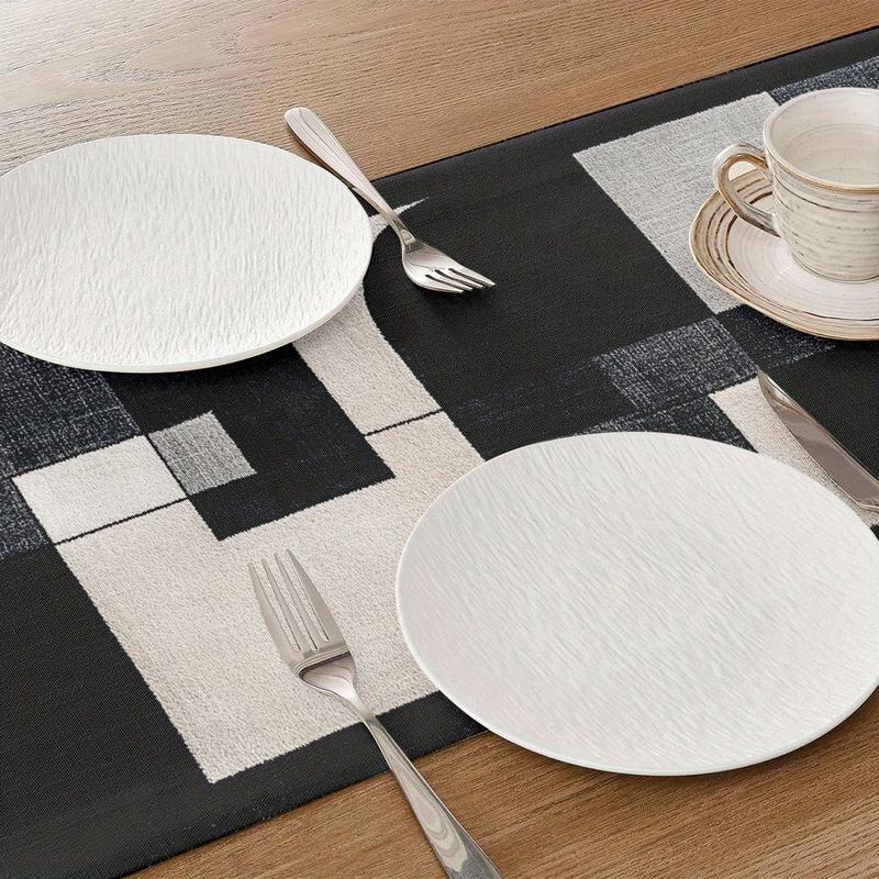 Modern Geometric Pattern Table Runner, Minimalist Home Dining Table Decor, Art - style Tablecloth