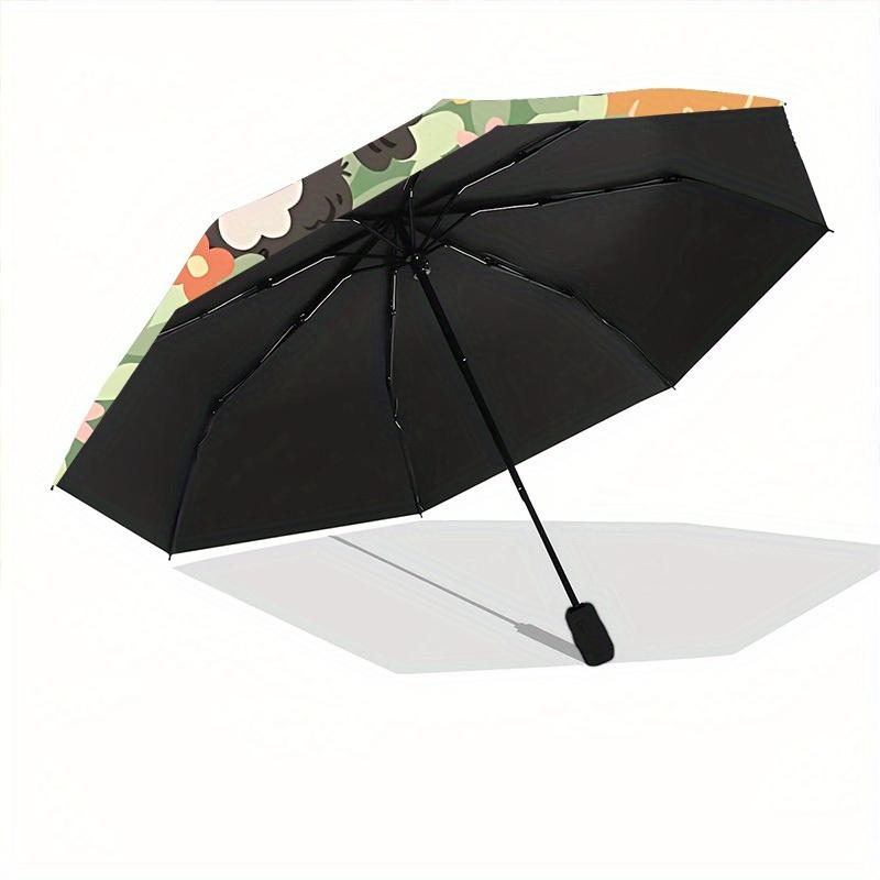 1pc Floral Poodles Automatic Umbrella 8-Bone Design Compact Gear for Outdoor Travel, Perfect Holiday Gift  Y250827082