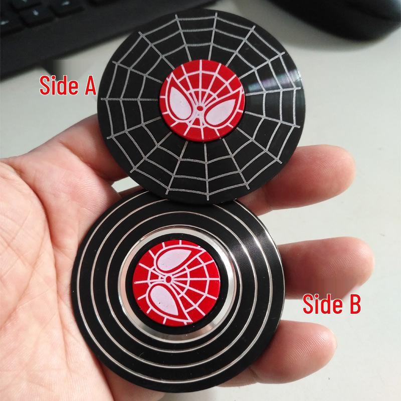 Colorful Zinc Alloy Fidget Spinner: Black Tech Stress-Relief Toy for Students and Kids.