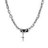 Punk style black gem multi-layer winding necklace men and women 2022 new versatile hip-hop premium collarbone chain sweater chain