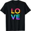 Love - Rainbow Colors - Retro Groovy Design - Classic T-Shirt