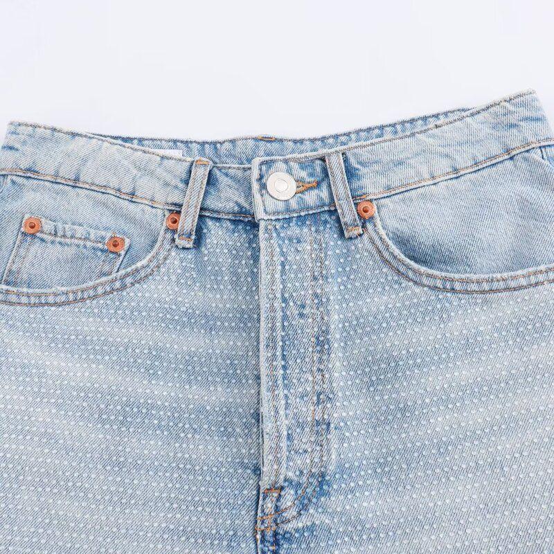 Fashion Style 2024 Autumn New Women's Clothing Mid Waist Stylish Easiest for Match Slim Looking Denim Shorts 8197202