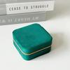 Elegant Flocking Cloth Jewelry Box - Portable Storage for Rings, Necklaces, Earrings with Zipper