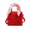 High-end Messenger Bag New Embroidered Diamond Princess Diana Bag Versatile Fashion Silk Scarf Single Shoulder Handbag Bag Women