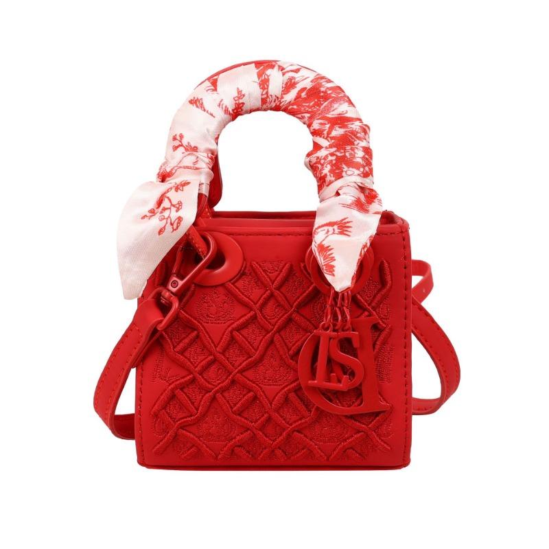High-end messenger bag new embroidered diamond princess diana bag versatile fashion silk scarf single shoulder handbag bag women