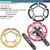 mi.xim 5-hole Petal Crankset: 45T/47T/53T/56T for Folding, Small Wheel, and Road Bikes, Single Chainring Crankset