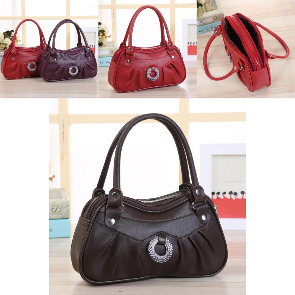 Elegant Pure Color Handbag For Women With Soft Pu Leather And Classic Design