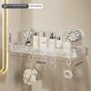 Acrylic Punch-free Bathroom Storage Rack Suction Self Draining Hanging Rack Wall Mounted Toiletries Organizer