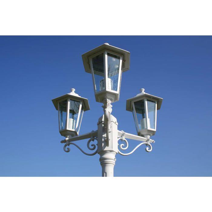 Lampadaire extérieur triple blanc 40245