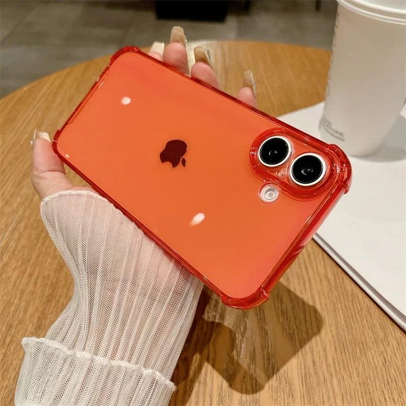 Luxury Jelly Clear Silicone Soft Phone Case For 17 11 12 13 14 15 16 Pro Max Shockproof Protection Transparent Back Cover