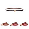 Pure Leather Thin Waist Belt For Dresses With Metal Buckle For Womens Fashion