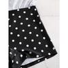 Black Polka Dot Swimdress One Piece Swimsuit Tummy Control Skirted Bathing Suit