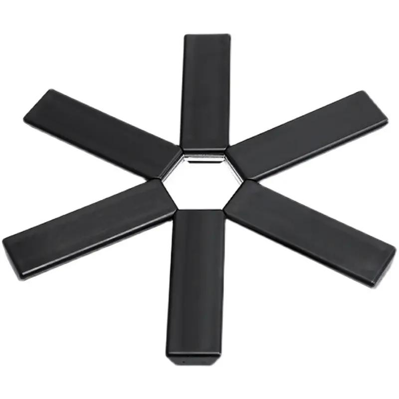 

Коврик под кастрюлю Подставка под тарелку Складная теплоизоляция Высокотемпературные кастрюли и сковородки Кухонные гаджеты l&Round чёрный