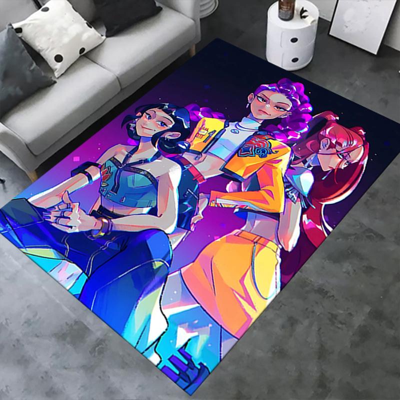 K-pop Anime Character Chair Mat: Colorful Decor for Home Office, Living Room, Bedroom - Perfect Gift with Vibrant Prints.1229a