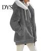 Women Winter Coat Solid Color Warm Furry Outdoor Plush Plus Size Lady Clothes Cardigan