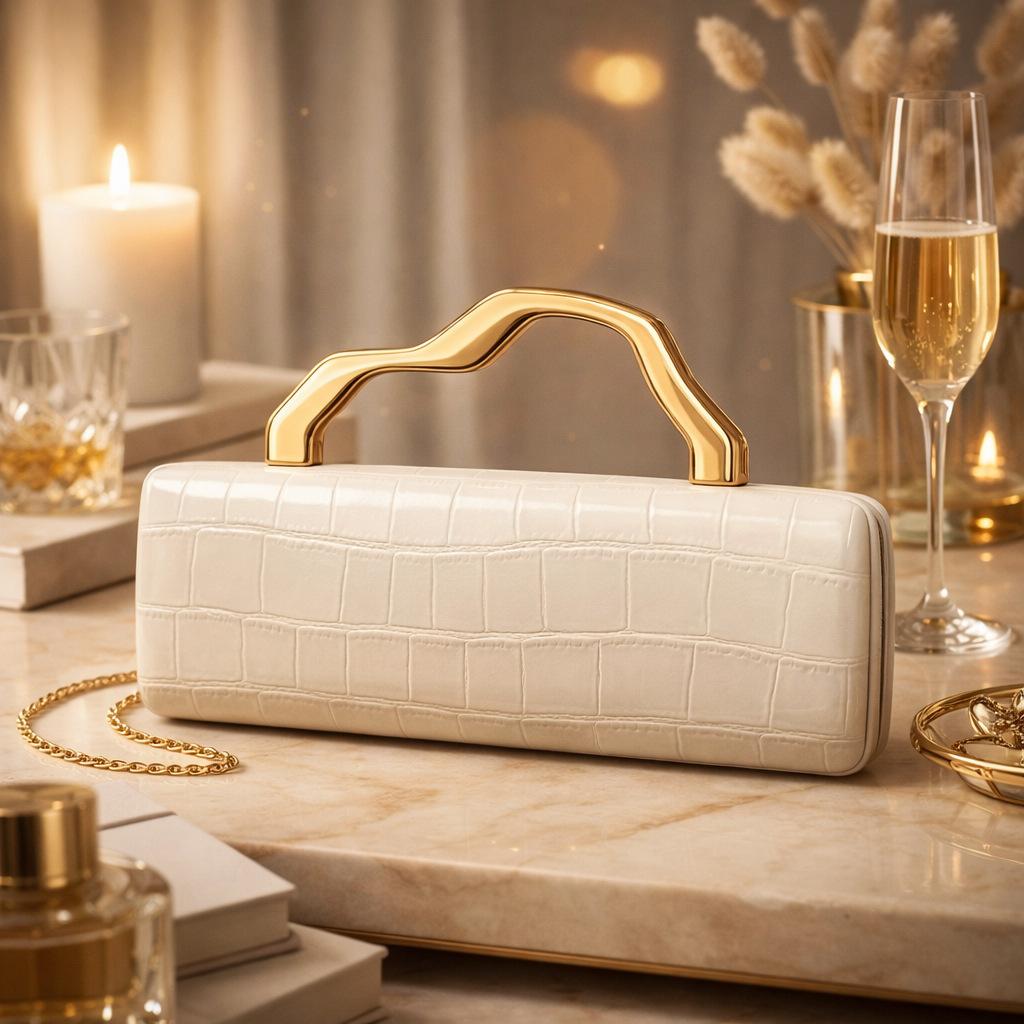 Modna złota klamra Skórzana torba na ramię PU Modna damska torebka kopertówka na łańcuszku crossbody na imprezę wieczorową