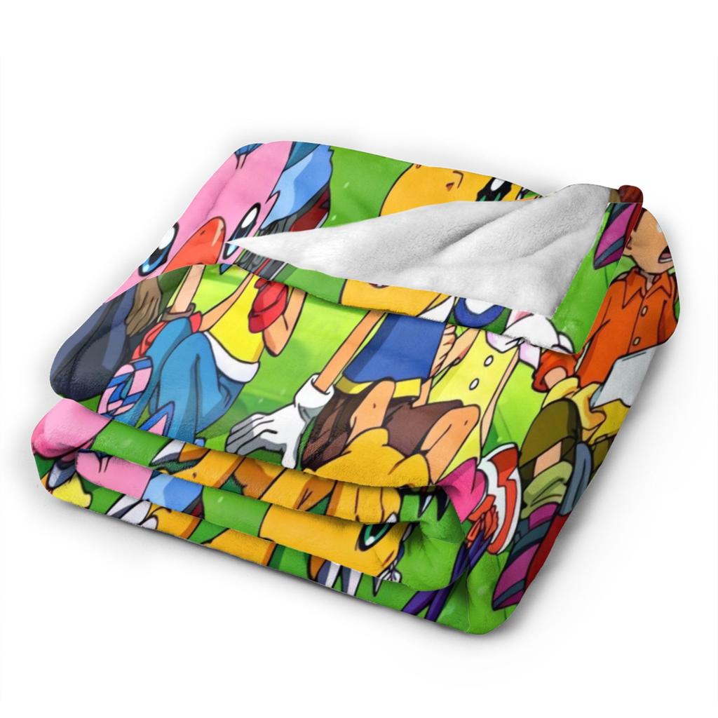 Digimon Adventure Flannel Blankets Winter Soft Warm Throw Blanket For Children Living Room Fluffy Bedspread Sofa Bed Cover