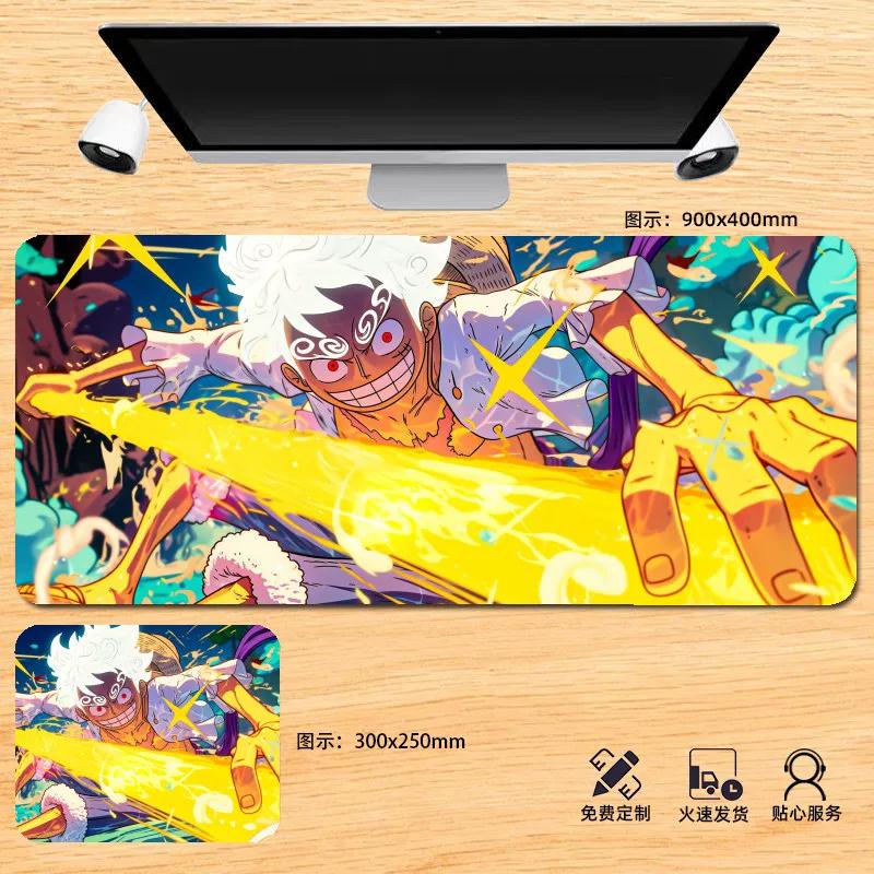Japanese Anime ONE PIECE Leather Mouse Pad Oversized Boys Animation E-sports Game Keyboard Pad Monkey D. Luffy Computer Desk Pad Non-slip Mouse Pad