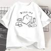 Cute and Lazy Kitten Print Tshirt for Women  Fashionable and Casual Round Neck Short Sleeved Tshirt