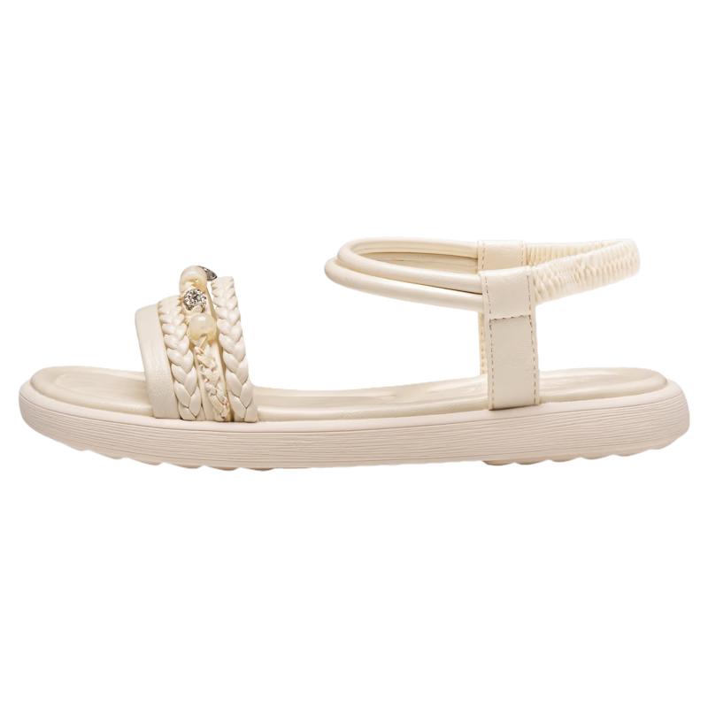 Zhuoshini Women s Braided Low-Heel Slide Sandals 35