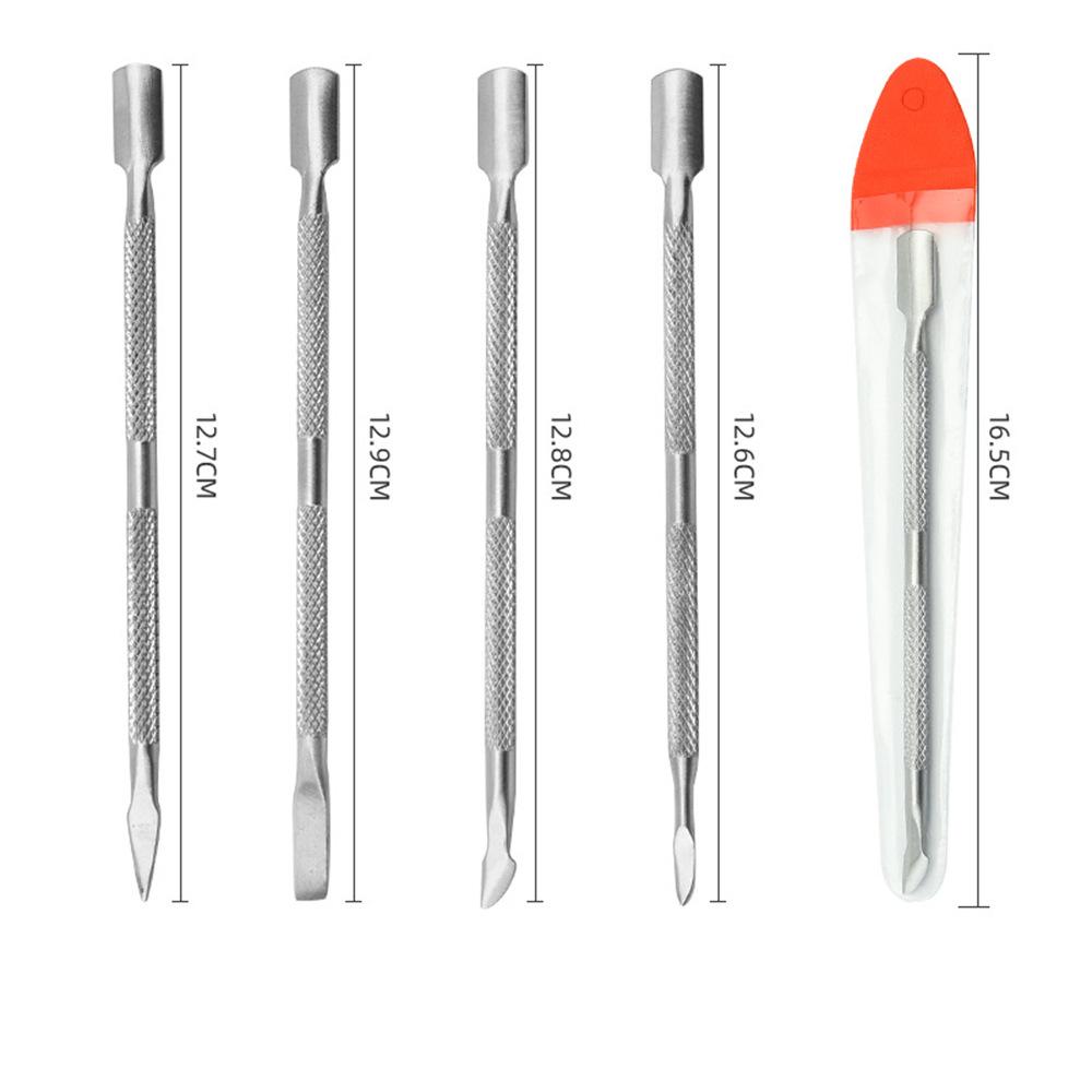 Dual-Use Stainless Steel Manicure Set: Double-Ended Dead Skin Pusher & Gel Polish Remover