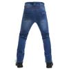 Motorcycle Racing Straight-Leg Jeans with Knee Pads