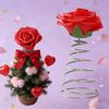 Alla hjärtans dag-trädknäppning Röd rosträdknäppning med spiraltrådbas Romantisk rosdekoration för miniträddekoration Högtidsfest Heminredning