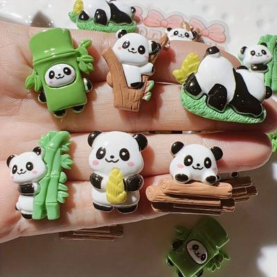 5 Stück Polyresin-Panda-Kühlschrankmagnete – Niedliches dekoratives Kühlschrankmagnet-Set, Büro-/Küchendekor, Schließfachzubehör