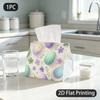 1pc Tissue Box, Whimsical Spring Easter Eggs Floral Cheerful Pattern, 2D Flat Printing, Polyester Material, Take Anywhere, Tissue Organizer, for Autom