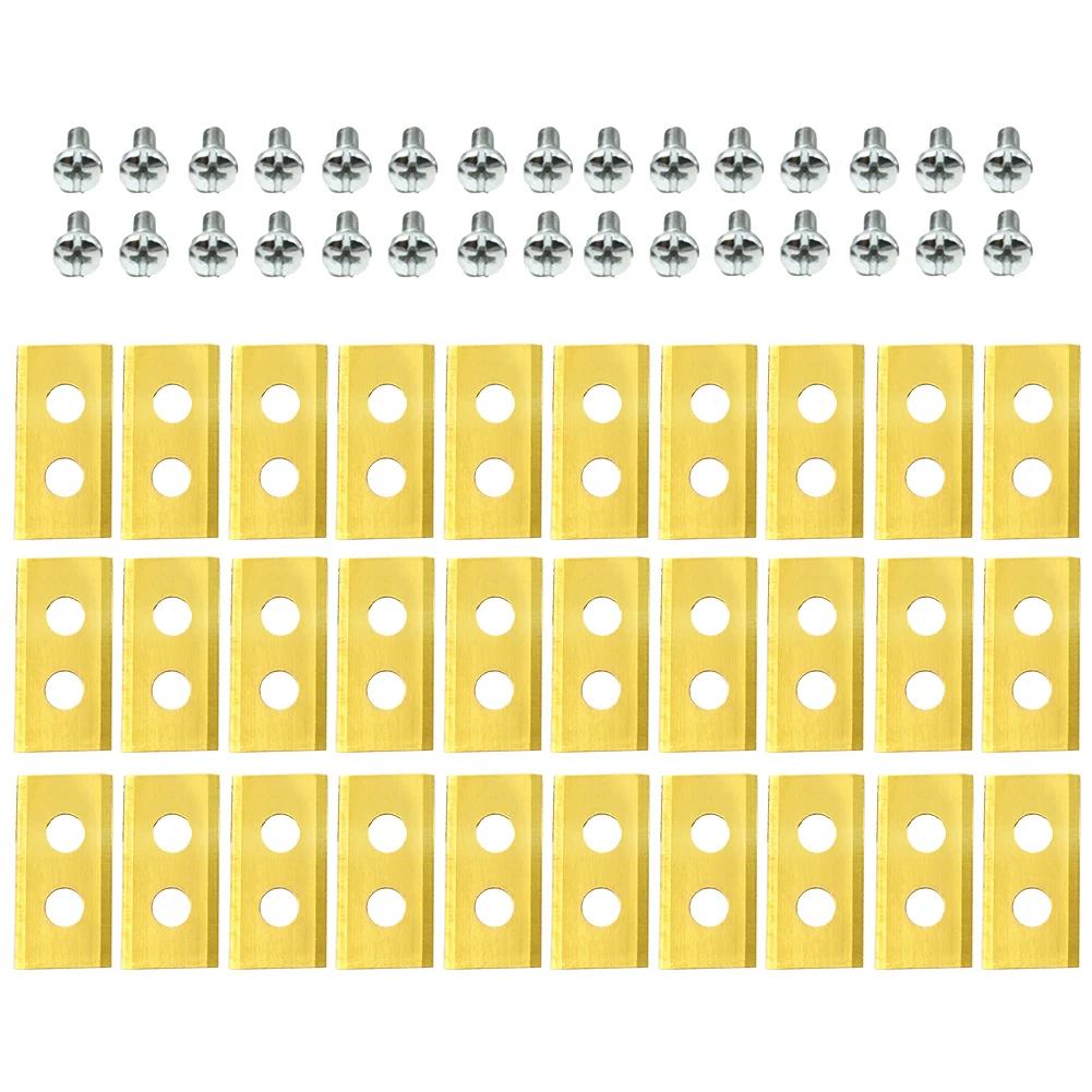 30Pcs Grass Cutter Blade Stainless Steel Automatic Moving Machine Blade Titanium Plating for Worx Landoid Lanmower WG754E WG791E
