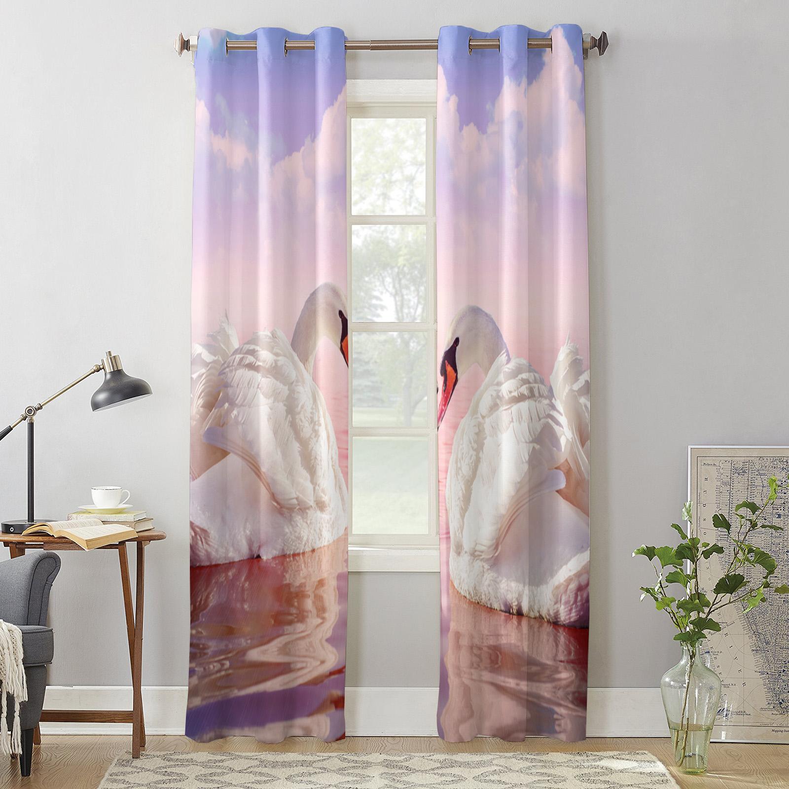 Белые Лебединое Озеро Облака Оконные Занавески Спальня Гостиная Оконные Шторы Кухонные — фото 5