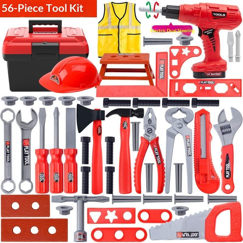 Children s STEM Construction Repair Toolbox Toy Set with Disassembling & Assembling Screwdrivers to Enhance Hands-On Skills 56pcs