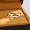 New Arrival Exquisite Green Leaf Epoxy Fashion 925 Silver Jewelry Atmosphere Creative Leaves Opening Rings R128