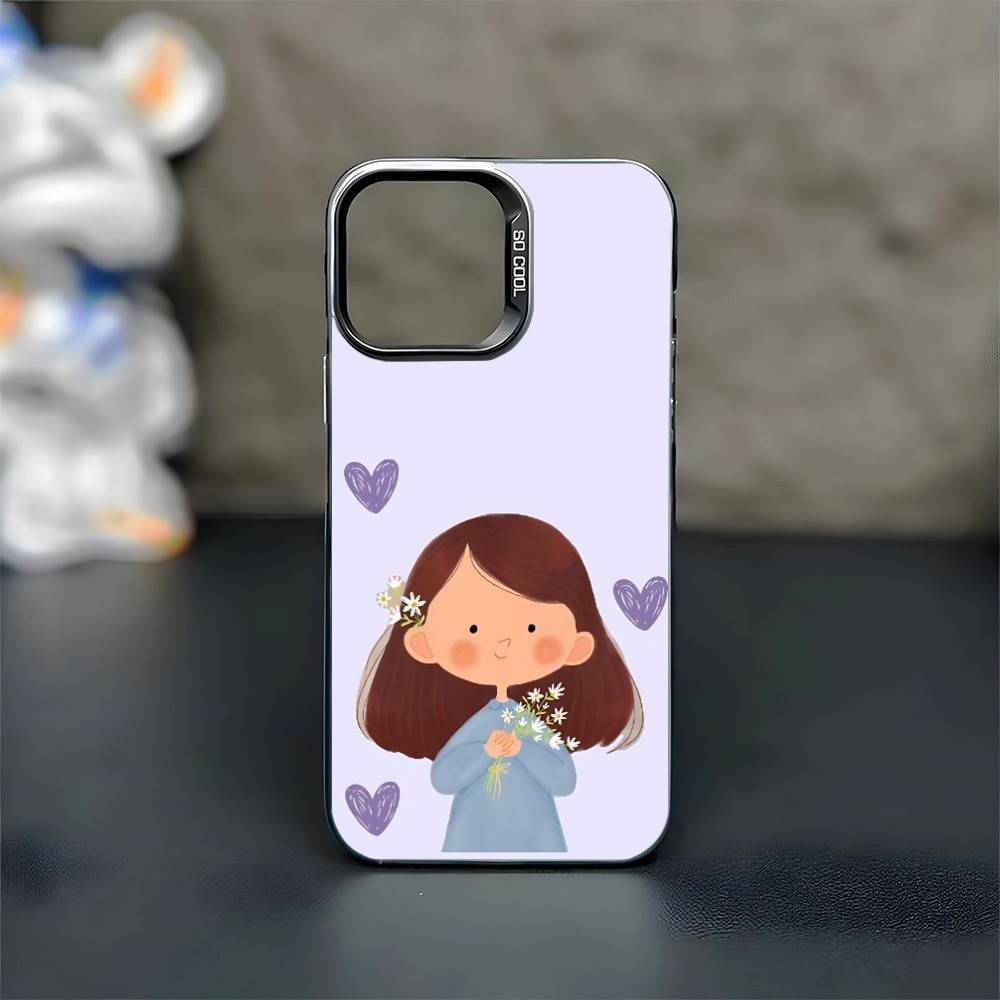 Sweet girl Phone Case For iPhone17,16,15,14,13,12,11 Plus,Pro Max Black Matte Shockproof Cover
